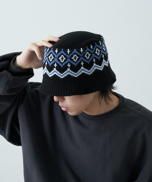 COLONY 2139(コロニートゥーワンスリーナイン)の「アクリルジャガードニットハット(ハット・メンズ・グレー/ブラック・FREE)」の13枚目の写真