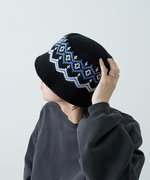 COLONY 2139(コロニートゥーワンスリーナイン)の「アクリルジャガードニットハット(ハット・メンズ・グレー/ブラック・FREE)」の3枚目の写真