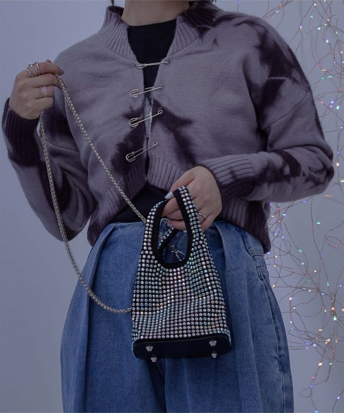 miette（ミエット）の「ラインストーンバケットバッグ（ショルダーバッグ・レディース・ブラック/マルチ・FREE）」の6枚目の写真