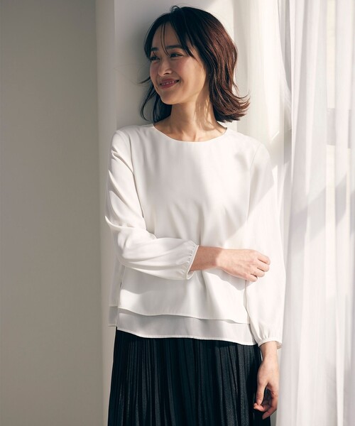 ANY SIS(エニィスィス)の「【洗える】レイヤードヘム ブラウス(シャツ/ブラウス・レディース・ホワイト系・2/1/3)」の2枚目の写真
