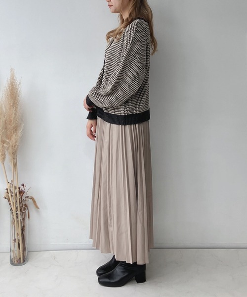 AS KNOW AS plus（アズノゥアズプラス）の「☆前後着用可能 2WAY配色ネップカーディガン（カーディガン/ボレロ・レディース・ブルー/チャコールグレー/オレンジ/グリーン・FREE）」の10枚目の写真