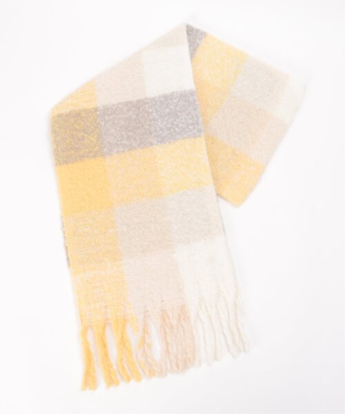 LBC(エルビーシー)の「カラーブロックストール(ストール/ショール・レディース・イエロー/ブルー/ブラック・FREE)」の4枚目の写真