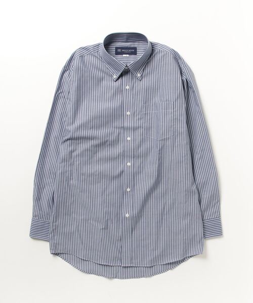 TOKYO SHIRTS（トウキョウシャツ）の「形態安定ノーアイロン ボタンダウン 長袖ビジネスワイシャツ（ビジネスシャツ・メンズ・ダークブルー・首回り43cm-裄丈86cm/首回り39cm-裄丈80cm/首回り43cm-裄丈82cm/首回り41cm-裄丈86cm/首回り41cm-裄丈82cm/首回り39cm-裄丈84cm/首回り42cm-裄丈86cm/首回り42cm-裄丈82cm/首回り37cm-裄丈80cm/首回り37cm-裄丈84cm）」の5枚目の写真