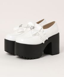 【厚底】ダブルベルトチャンキーヒールパンプス 6899