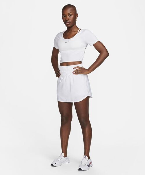 ★NIKE★W ONE CLASSIC DRI-FIT ツイストトップ★追跡可 Nike One Classic Short Sleeve Top - White/Black | Midwest