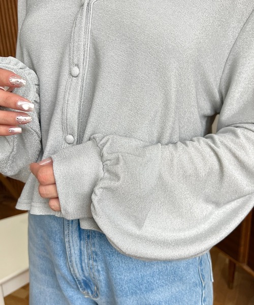 セール】ラメニットソーアンサンブルフロントシャーリングキャミソール