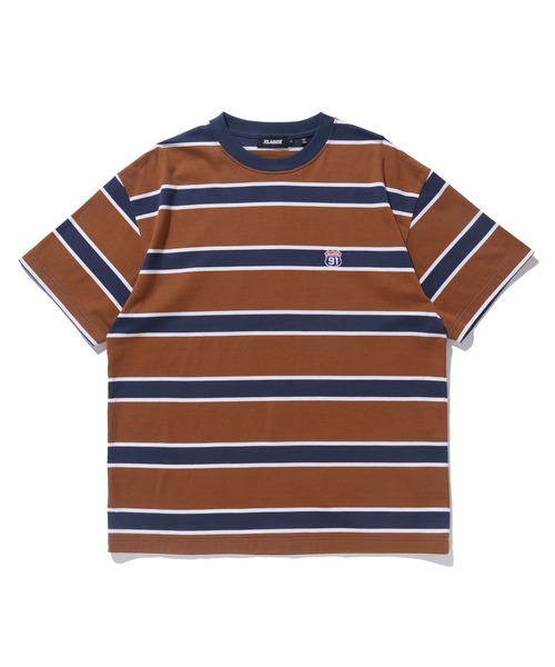 XLARGE（エクストララージ）の「XL91 STRIPED S/S TEE（Tシャツ/カットソー・メンズ・グレー/ブルー/ブラウン・XL/S/M/L）」の2枚目の写真