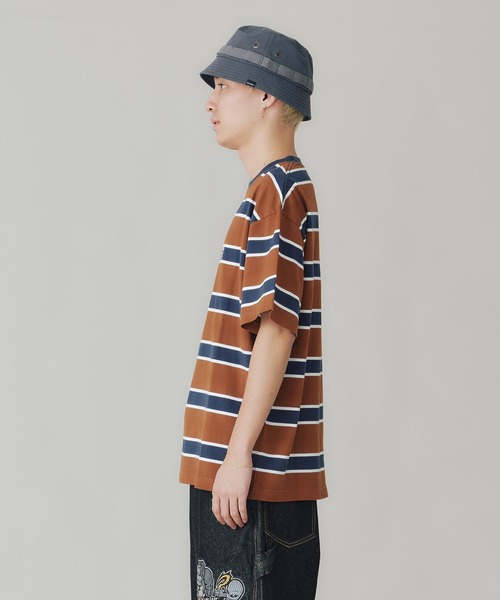 XLARGE（エクストララージ）の「XL91 STRIPED S/S TEE（Tシャツ/カットソー・メンズ・グレー/ブルー/ブラウン・XL/S/M/L）」の8枚目の写真