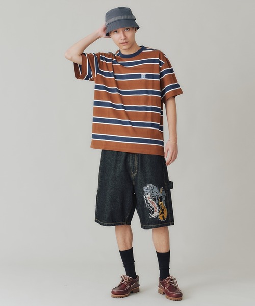 XLARGE（エクストララージ）の「XL91 STRIPED S/S TEE（Tシャツ/カットソー・メンズ・グレー/ブルー/ブラウン・XL/S/M/L）」の10枚目の写真