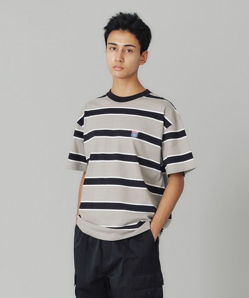 XLARGE（エクストララージ）の「XL91 STRIPED S/S TEE（Tシャツ/カットソー・メンズ・グレー/ブルー/ブラウン・XL/S/M/L）」の13枚目の写真