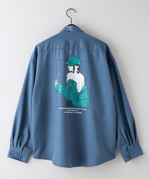 UNIIT（ユニット）の「【UNIIT/ユニット】 ガールズバックプリント ビッグシルエットシャツ（シャツ/ブラウス・メンズ・グレー系その他2/ブルー系その他/ホワイト系その他2/ブラック系その他/グレー系その他/ブルー系その他2・MEDIUM/LARGE）」の6枚目の写真