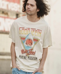 mt8835- ヴィンテージロックT風カレッジTシャツ(Shark)