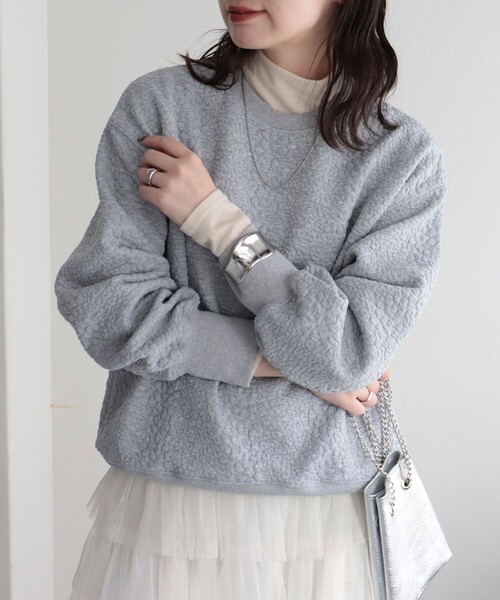 fredy emue（フレディエミュ）の「レオパードジャガードカットプルオーバー（Tシャツ/カットソー・レディース・オフホワイト/ブラック/ライトグレー・38）」の3枚目の写真