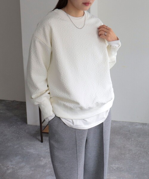 fredy emue（フレディエミュ）の「レオパードジャガードカットプルオーバー（Tシャツ/カットソー・レディース・オフホワイト/ブラック/ライトグレー・38）」の10枚目の写真