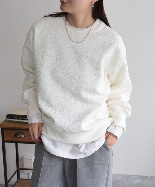 fredy emue（フレディエミュ）の「レオパードジャガードカットプルオーバー（Tシャツ/カットソー・レディース・オフホワイト/ブラック/ライトグレー・38）」の22枚目の写真