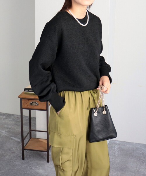 fredy emue（フレディエミュ）の「レオパードジャガードカットプルオーバー（Tシャツ/カットソー・レディース・オフホワイト/ブラック/ライトグレー・38）」の21枚目の写真