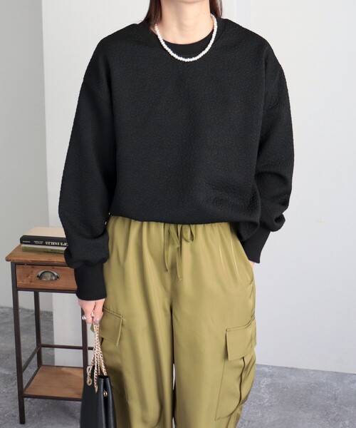 fredy emue（フレディエミュ）の「レオパードジャガードカットプルオーバー（Tシャツ/カットソー・レディース・オフホワイト/ブラック/ライトグレー・38）」の13枚目の写真