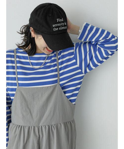 Samansa Mos2 blue（サマンサモスモスブルー）の「ボーダーバスクプルオーバー（Tシャツ/カットソー・レディース・グリーン/イエロー/ブルー/オフホワイト/パープル・F）」の20枚目の写真