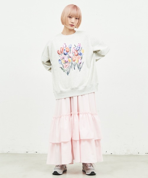 MERLOT（メルロー）の「チューリップスウェット（スウェット・レディース・グレー/ホワイト・FREE）」の9枚目の写真