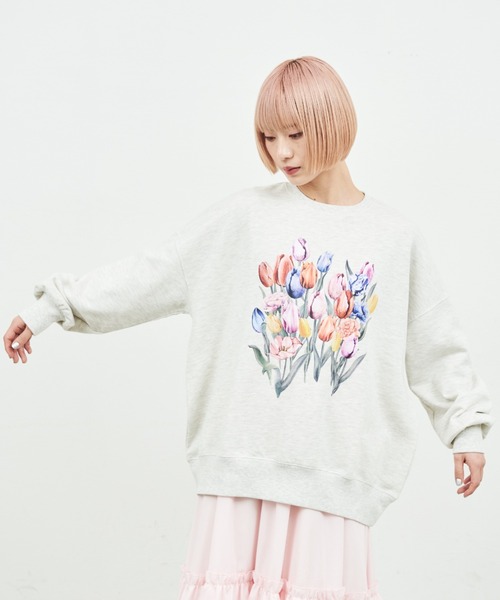 MERLOT（メルロー）の「チューリップスウェット（スウェット・レディース・グレー/ホワイト・FREE）」の16枚目の写真