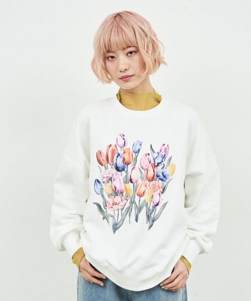 MERLOT（メルロー）の「チューリップスウェット（スウェット・レディース・グレー/ホワイト・FREE）」の17枚目の写真
