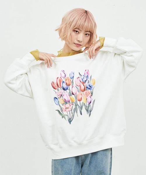 MERLOT（メルロー）の「チューリップスウェット（スウェット・レディース・グレー/ホワイト・FREE）」の19枚目の写真