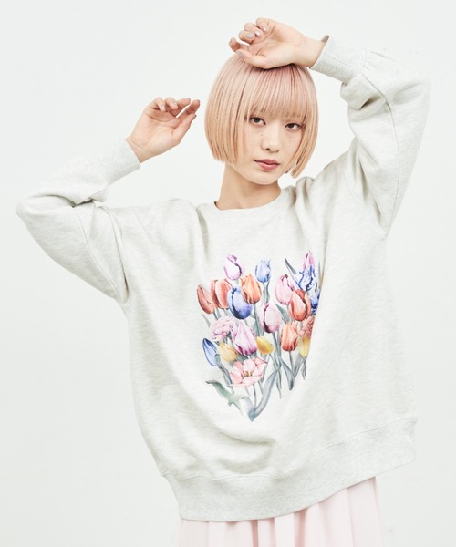 MERLOT（メルロー）の「チューリップスウェット（スウェット・レディース・グレー/ホワイト・FREE）」の22枚目の写真