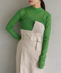 &g'aime | 【&g'aime】ハイネックシアーリブニットトップス(ニット/セーター)