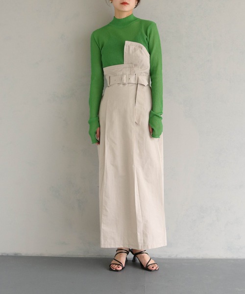 &g'aime（アンジェム）の「【&g'aime】ハイネックシアーリブニットトップス（ニット/セーター・レディース・グリーン/ブラック/グレー・FREE）」の15枚目の写真