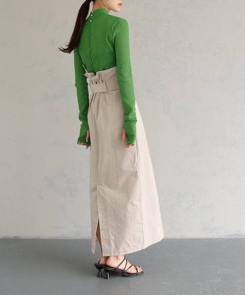 &g'aime（アンジェム）の「【&g'aime】ハイネックシアーリブニットトップス（ニット/セーター・レディース・グリーン/ブラック/グレー・FREE）」の14枚目の写真