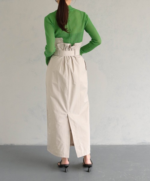 &g'aime（アンジェム）の「【&g'aime】ハイネックシアーリブニットトップス（ニット/セーター・レディース・グリーン/ブラック/グレー・FREE）」の13枚目の写真