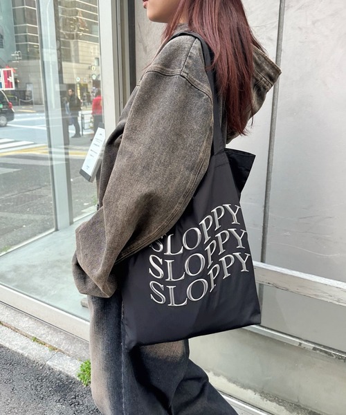 WHO'S WHO gallery(フーズフーギャラリー)の「【SLOPPY/スロッピー】メタルプリントトート(トートバッグ・レディース・チャコールグレー/ライトグレー/サックスブルー/ブラック/アイボリー・FREE)」の14枚目の写真