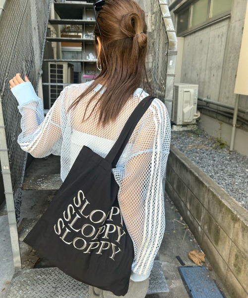 WHO'S WHO gallery(フーズフーギャラリー)の「【SLOPPY/スロッピー】メタルプリントトート(トートバッグ・レディース・チャコールグレー/ライトグレー/サックスブルー/ブラック/アイボリー・FREE)」の13枚目の写真