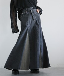 RAGEBLUE | ワイドプリーツデニムフレアスカート(デニムスカート)