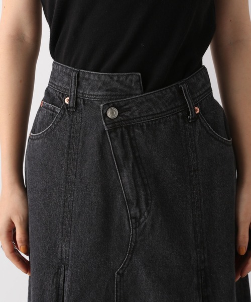 RAGEBLUE（レイジブルー）の「ワイドプリーツデニムフレアスカート（デニムスカート・レディース・ブラック/ブルー・FREE）」の14枚目の写真