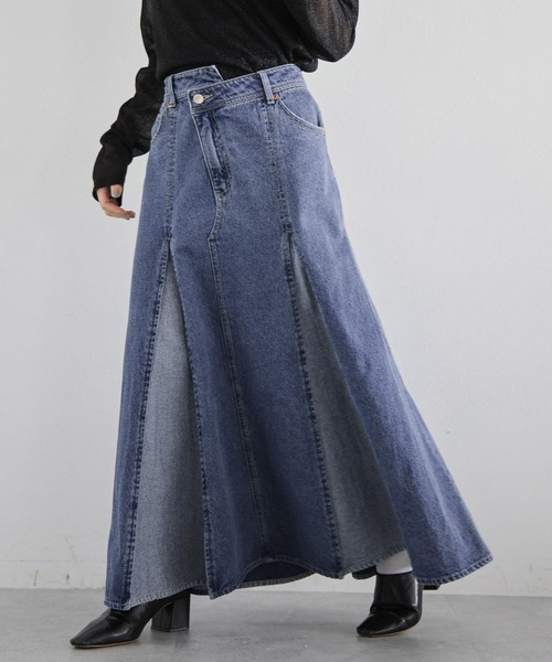 andwang デニムスカート ブルー Alexander Wang ローライズ デニムスカート | ブルー | FARFETCH JP