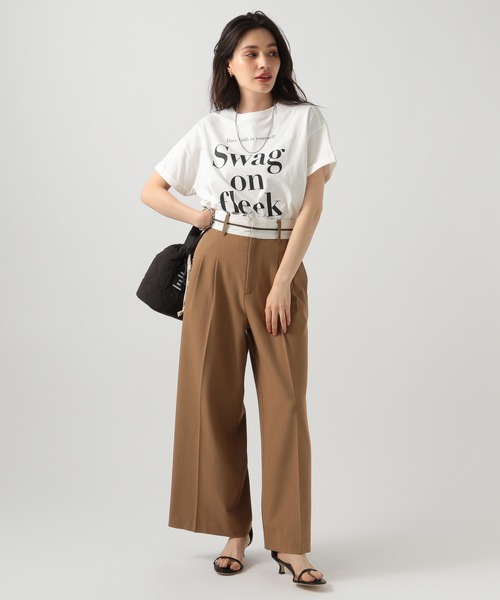 BAYFLOW（ベイフロー）の「[トレンドデザイン]マーベルトタックワイドパンツ（その他パンツ・レディース・ベージュ/チャコール/ブラック・SMALL/MEDIUM）」の6枚目の写真