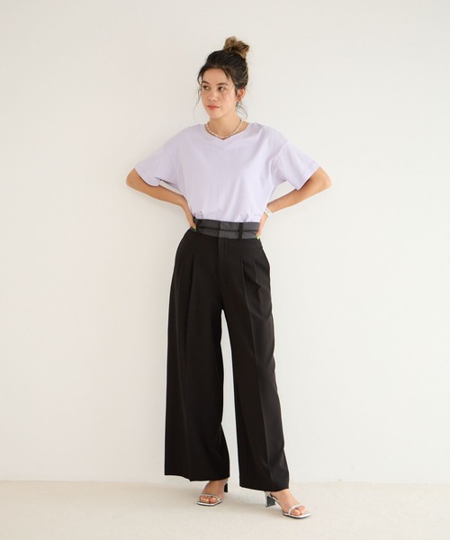 roughlow ワイドパンツ 黒 ベルト付き ラフロー 新品 サイズレスパンツ roughlow ワイドパンツ 黒 ベルト付き ラフロー 新品 サイズレス