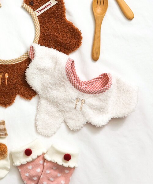 apres les cours（アプレレクール）の「とろーりスタイ（スタイ/よだれかけ・キッズ・アイボリー/ブラウン・90）」の2枚目の写真