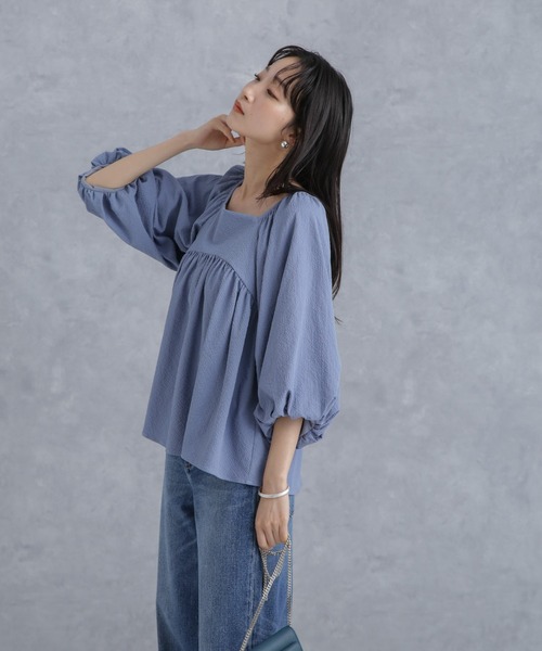 セール】マイクロサッカーバックリボンブラウス（シャツ