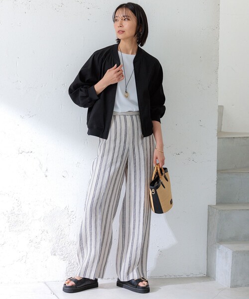 CLASSY.6月号掲載/洗える】リネンレーヨンストレッチ ブルゾン