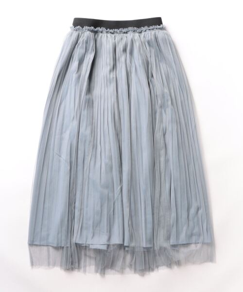 STYLEBLOCK(スタイルブロック)の「チュールプリーツリバーシブルスカート(スカート・レディース・アイボリー/ブラック/ブルー・M)」の1枚目の写真