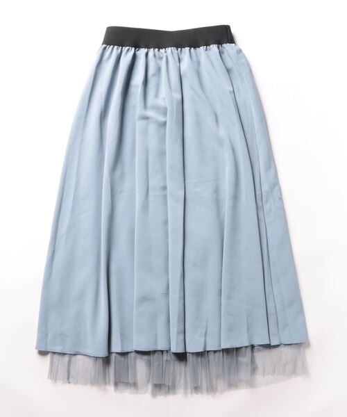 STYLEBLOCK(スタイルブロック)の「チュールプリーツリバーシブルスカート(スカート・レディース・アイボリー/ブラック/ブルー・M)」の5枚目の写真