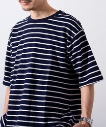【限定展開】【GLOSTER/グロスター】パイルクルーネックTシャツ (無地/ボーダー)
