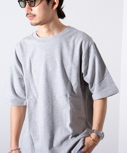 GLOSTER(グロスター)の「【限定展開】【GLOSTER/グロスター】パイルクルーネックTシャツ (無地/ボーダー)(Tシャツ/カットソー・メンズ・ネイビー/グレー/ホワイト系その他/ブルー系その他・M/L/XL)」の3枚目の写真