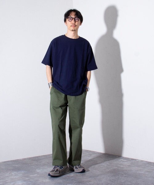 GLOSTER(グロスター)の「【限定展開】【GLOSTER/グロスター】パイルクルーネックTシャツ (無地/ボーダー)(Tシャツ/カットソー・メンズ・ネイビー/グレー/ホワイト系その他/ブルー系その他・M/L/XL)」の8枚目の写真