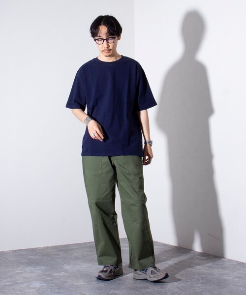 GLOSTER(グロスター)の「【限定展開】【GLOSTER/グロスター】パイルクルーネックTシャツ (無地/ボーダー)(Tシャツ/カットソー・メンズ・ネイビー/グレー/ホワイト系その他/ブルー系その他・M/L/XL)」の9枚目の写真