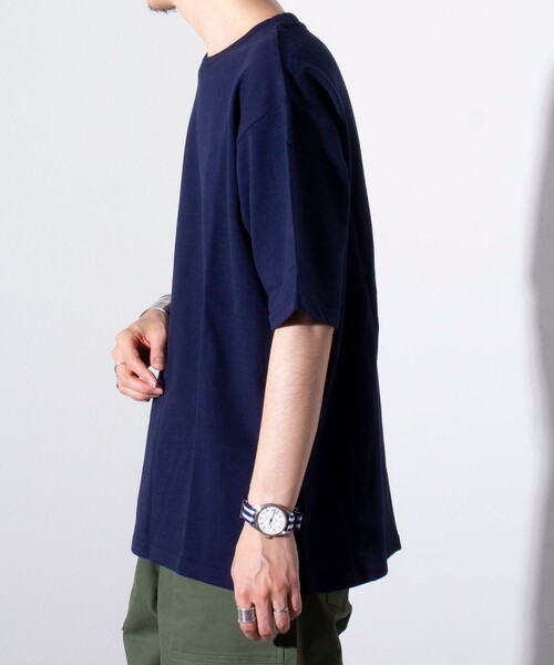 GLOSTER(グロスター)の「【限定展開】【GLOSTER/グロスター】パイルクルーネックTシャツ (無地/ボーダー)(Tシャツ/カットソー・メンズ・ネイビー/グレー/ホワイト系その他/ブルー系その他・M/L/XL)」の11枚目の写真