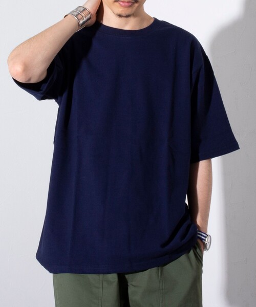 GLOSTER(グロスター)の「【限定展開】【GLOSTER/グロスター】パイルクルーネックTシャツ (無地/ボーダー)(Tシャツ/カットソー・メンズ・ネイビー/グレー/ホワイト系その他/ブルー系その他・M/L/XL)」の13枚目の写真