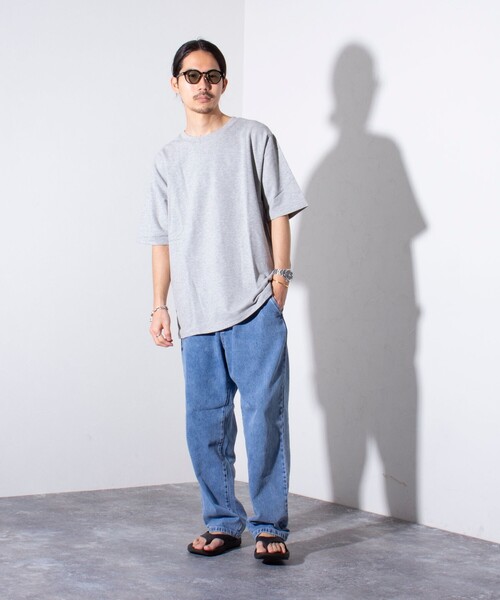 GLOSTER(グロスター)の「【限定展開】【GLOSTER/グロスター】パイルクルーネックTシャツ (無地/ボーダー)(Tシャツ/カットソー・メンズ・ネイビー/グレー/ホワイト系その他/ブルー系その他・M/L/XL)」の18枚目の写真